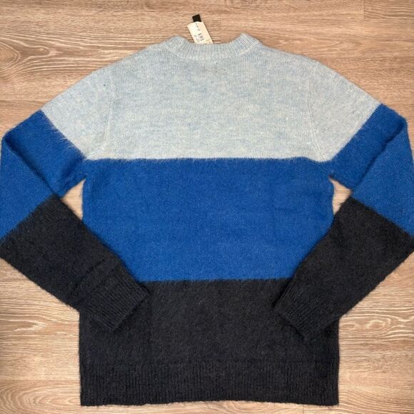 River Island Mens Ecru slim fit colour block knit jumper soft touch sweater S - Picture 2 of 7